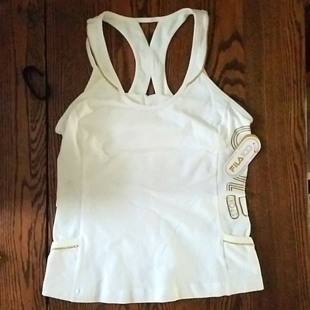FILA SPORTS TOP WHITE & GOLD TRIM